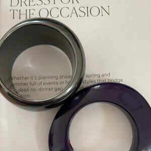TWO!! Bangle Bracelets from HARROD's: One Purple with Tags; the Other Grey: NWOT